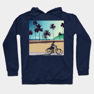 Bike rider on the beach Hoodie